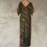 Tie Dye Batik Long Kaftan | Hand Embroidered | Fabiana Boente
