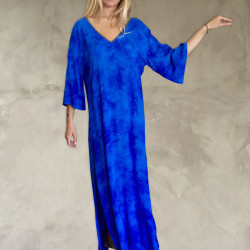 Hand Batik Embroidered Women's Long Tunic - Cool Viscose Georgette | Fabiana Boente