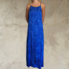 Oltremare Blue Hand-Embroidered Maxi Sundress - Fabiana Boente