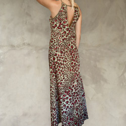 Animal Print Hand-Embroidered Maxi Dress | Fabiana Boente