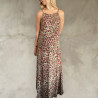 Animal Print Hand-Embroidered Maxi Dress | Fabiana Boente