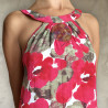 Side Slit Maxi Dress Women's - Floral Print Rayon & Brass Embroidery | Fabiana Boente