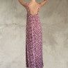 Side Slit Maxi Dress: Rayon Fujet, Floral Print & Hand Embroidery