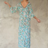 Hand-Embroidered Long kaftan: Tie Dye Elegance in Viscose Georgette - Fabiana Boente