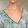 Caftano Lungo Ricamato a Mano: Eleganza Tie Dye in Viscosa Georgette - Fabiana Boente