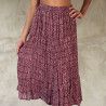Ethnic Print Lilac Crinkled Midi Skirt - Fabiana Boente