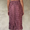 Ethnic Print Lilac Crinkled Midi Skirt - Fabiana Boente