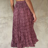 Ethnic Print Lilac Crinkled Midi Skirt - Fabiana Boente