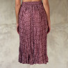 Ethnic Print Lilac Crinkled Midi Skirt - Fabiana Boente
