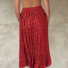 Red Ethnic Print Wrinkled Midi Skirt - Fabiana Boente